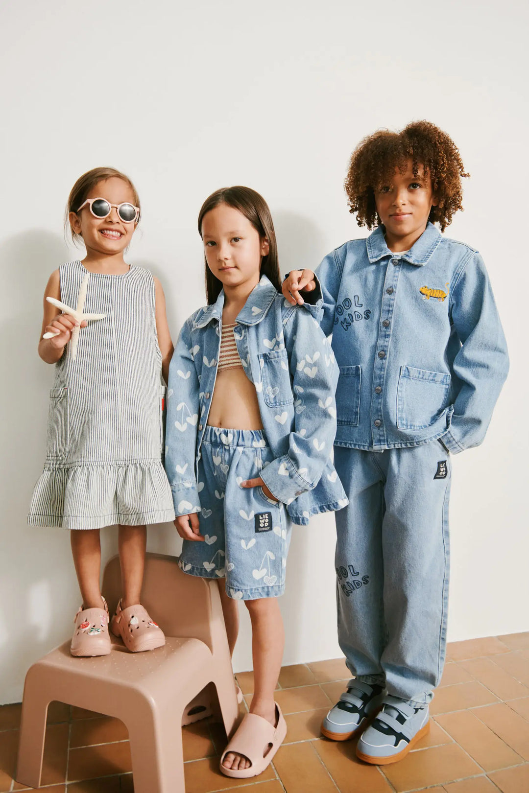 Borrisa bedruckte Jeansshorts