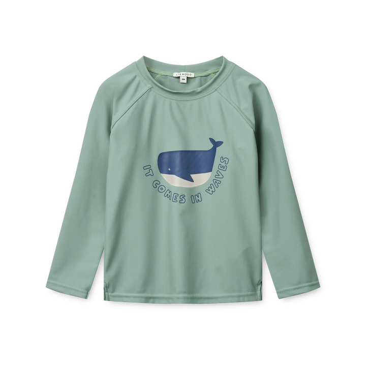 Noah Placement Longsleeve Swim Shirt | It comes in waves / peppermint