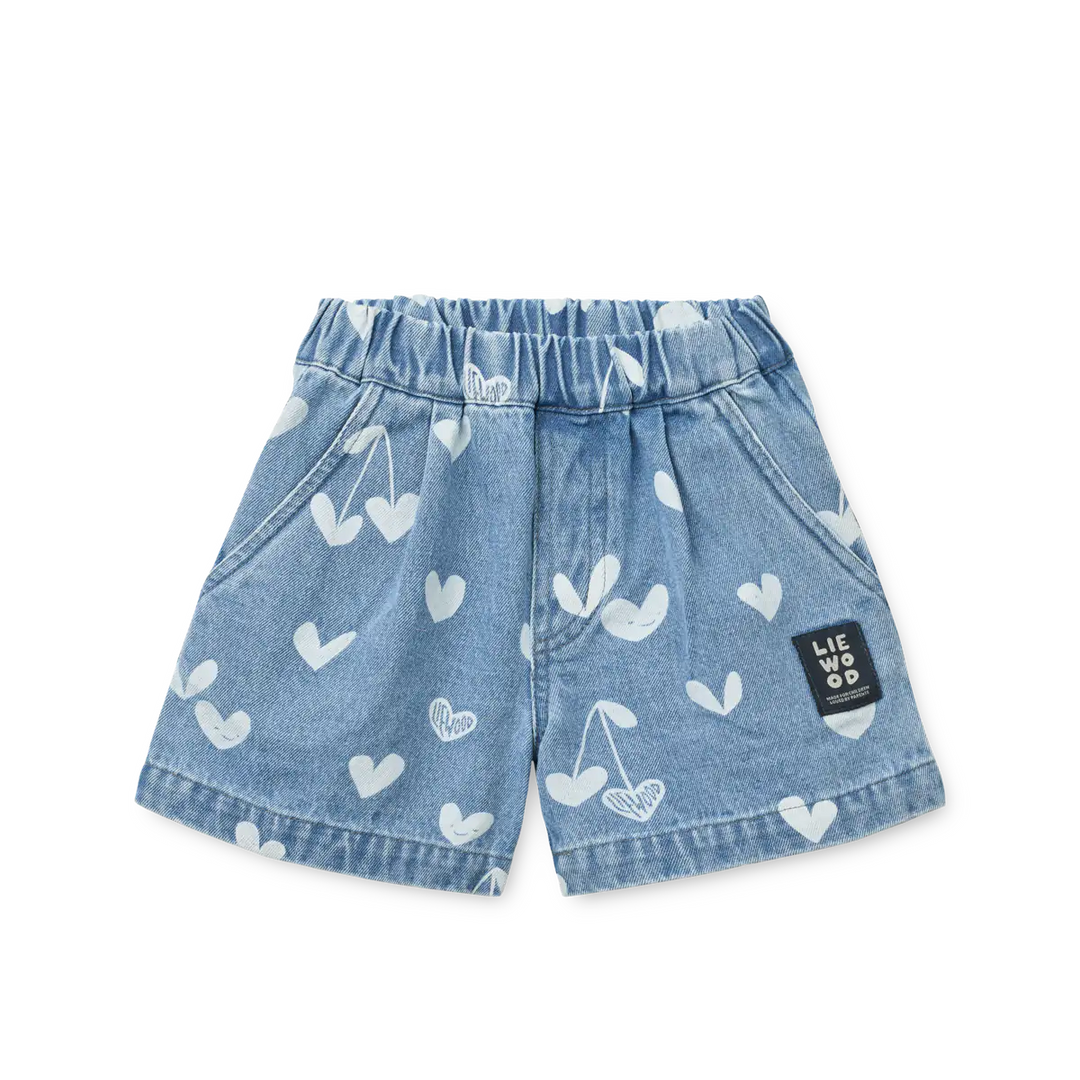 Borrisa bedruckte Jeansshorts