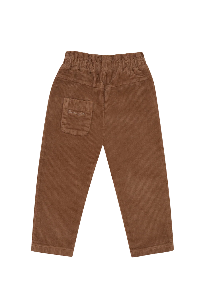 Leevje Corduroy Pants pecan Produktbild, Ansicht der Rückseite. 