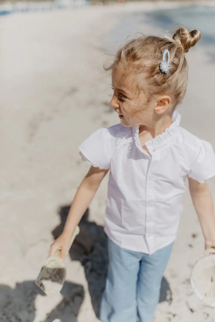 kurzärmelige Bluse mit Rüschen