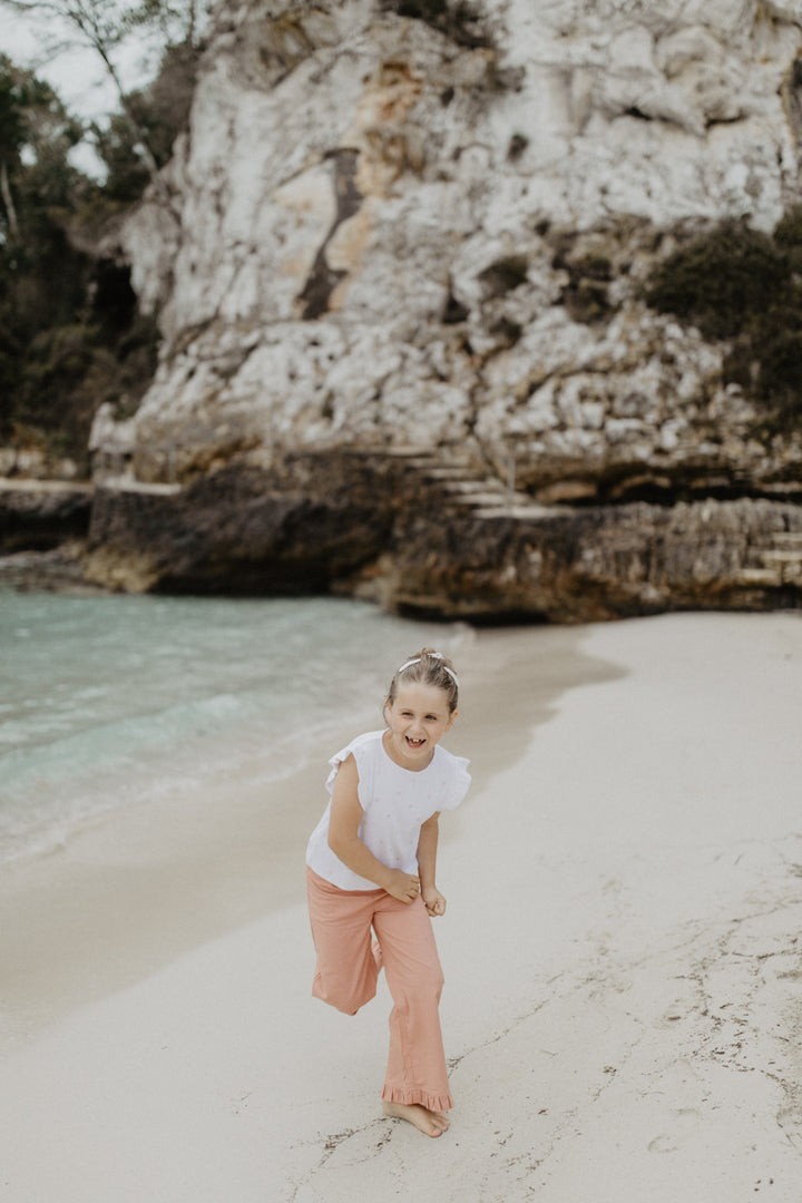 weite Hose in Leinenoptik | terracotta