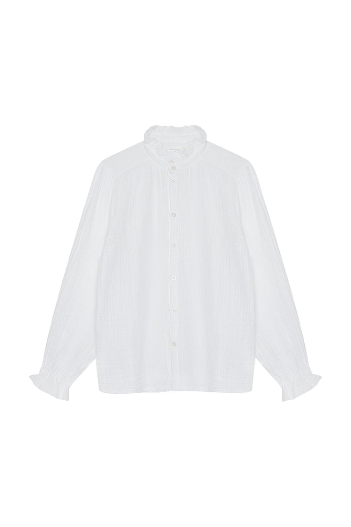 Leevje Mini-Me Muslin Blouse white Produktbild, Ansicht von vorne. 