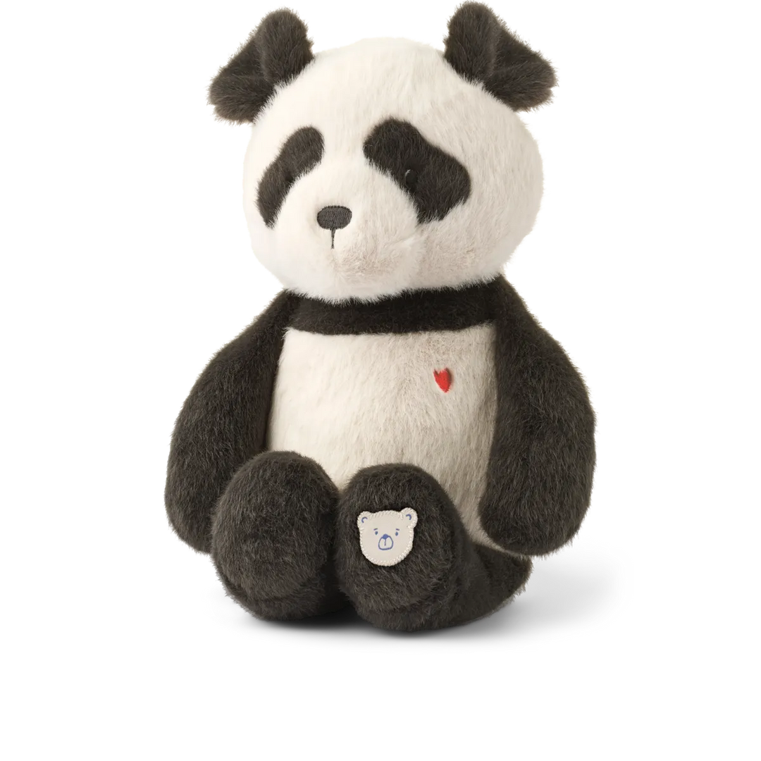 Plüsch-Panda aus recyceltem Polyester in schwarz weiß