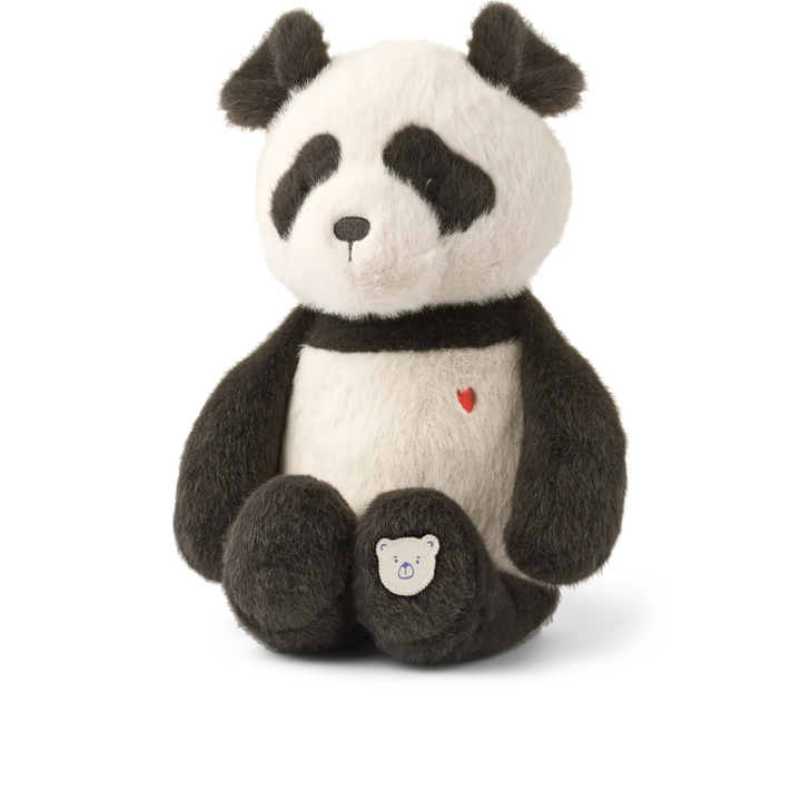 Plüsch-Panda aus recyceltem Polyester in schwarz weiß