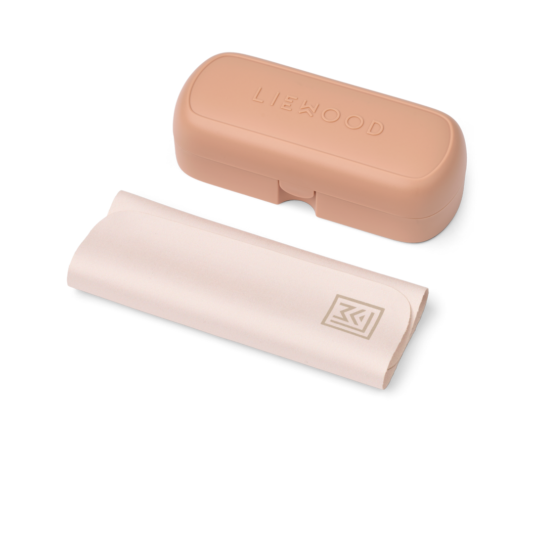 Liewood Darla Mr Bear Sunglasses rose transparent Produktbild Brillenbox mit Poliertuch