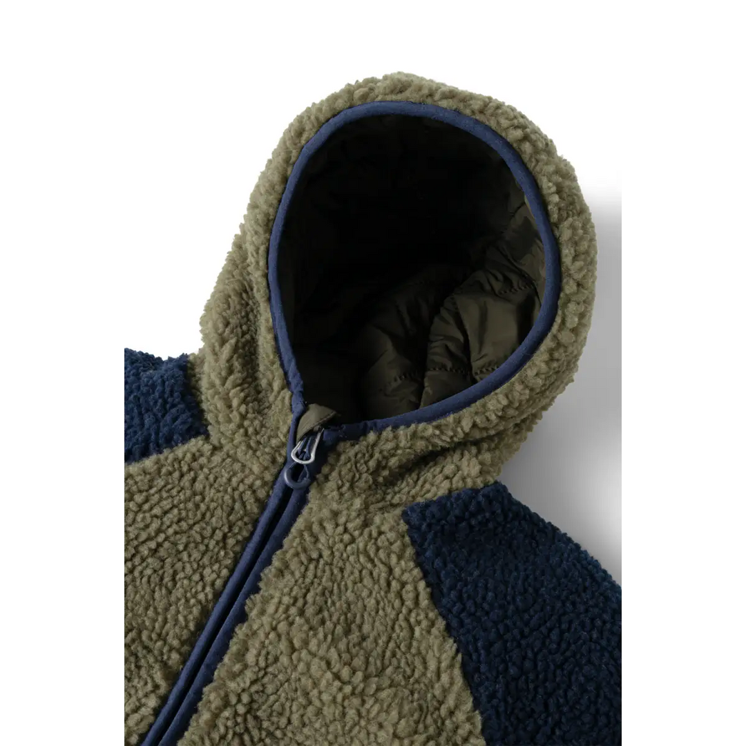 Liewood Jackson Reversible Jacket army brown classic navy Detailansicht Kapuze