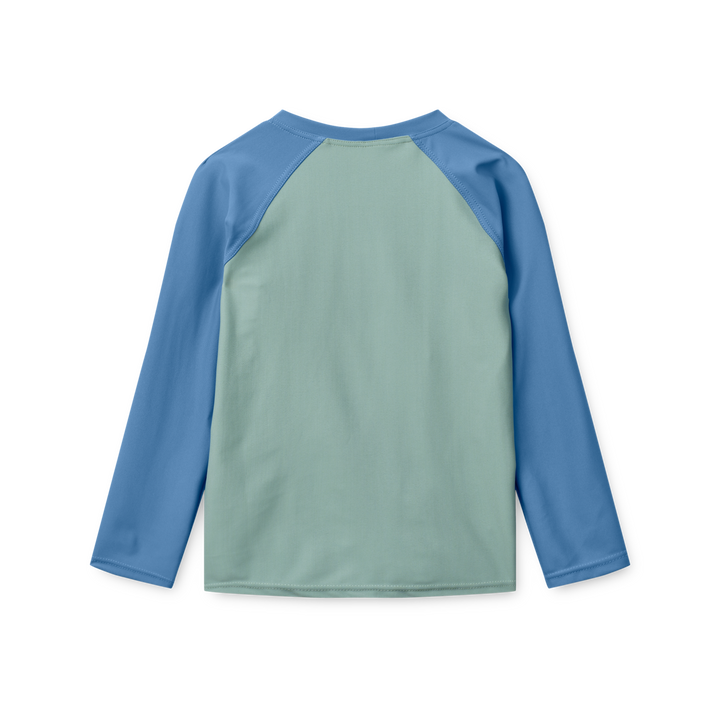 Liewood Noah Placement Longsleeve Swim Tee boards/ light peppermint, Produktbild, Ansicht von hinten