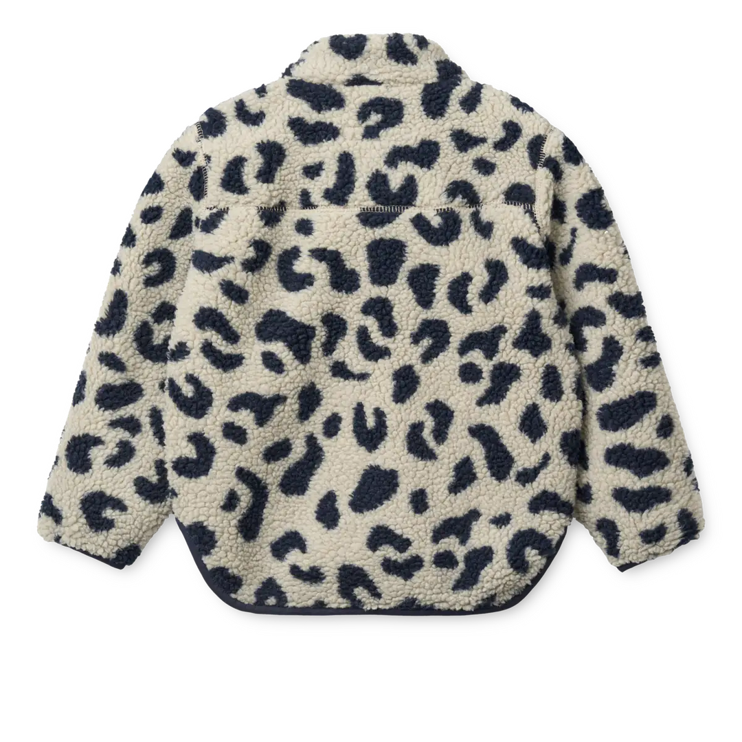 Liewood Noam Pile Jacket mega leo mist mix Produktbild, Ansicht der Rückseite. 