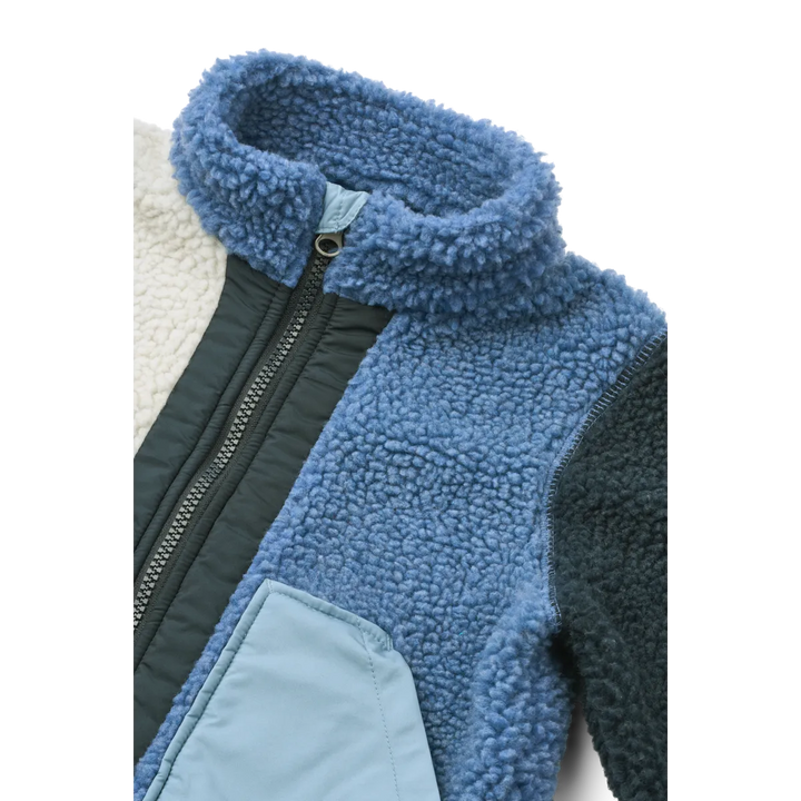 Liewood Noam Pil Jacket riverside multi mix Detailansicht Stehkragen und Reißverschluss