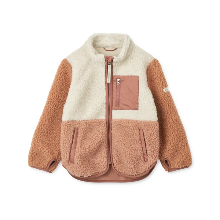 Teddyjacke rosa weiß Polyester