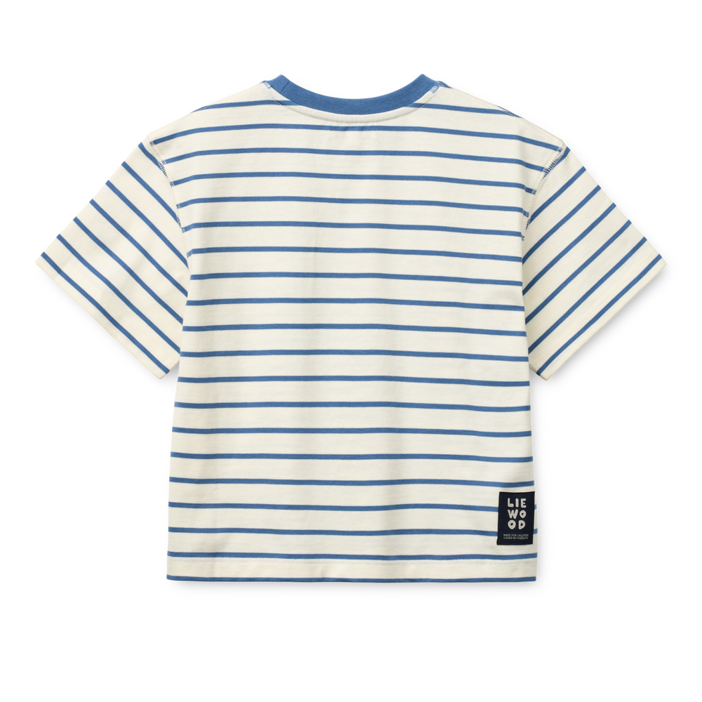 Liewood Tyler Stripe SS T-Shirt riverside/creme de la creme, Produktbild, Ansicht von hinten 