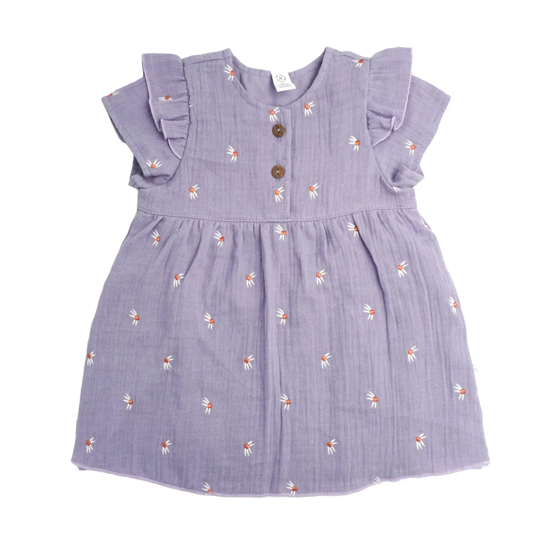 Maximo GOTS Baby Girl-Kleid flieder-margerite Produktbild, Ansicht der Vorderseite