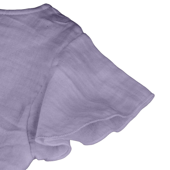Maximo GOTS Mini Girl Shirt flieder Detailansicht Flügelärmel