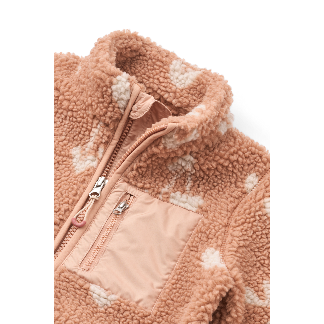 Nolan Pile Jacket sweethearts pale tuscany Produktbild, Detailansicht Reißverschluss und Stehkragen 