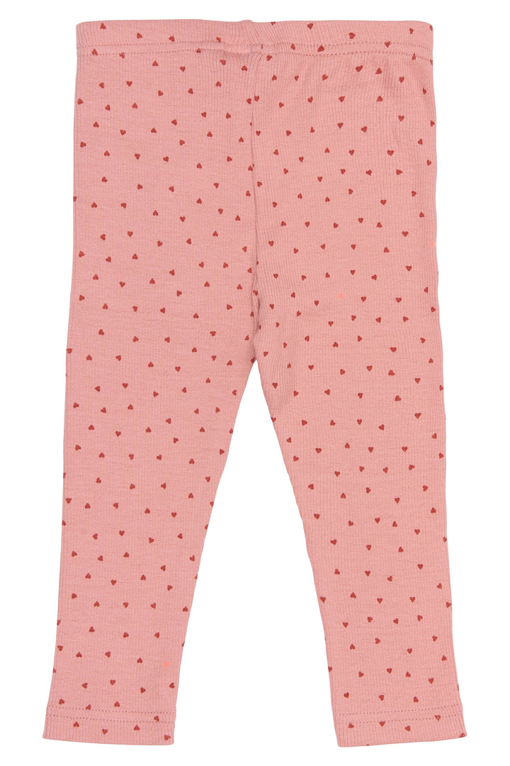 Petit Piao PPSonja Leggings Dusty Rose Heart AOP Produktbild, Ansicht der Rückseite