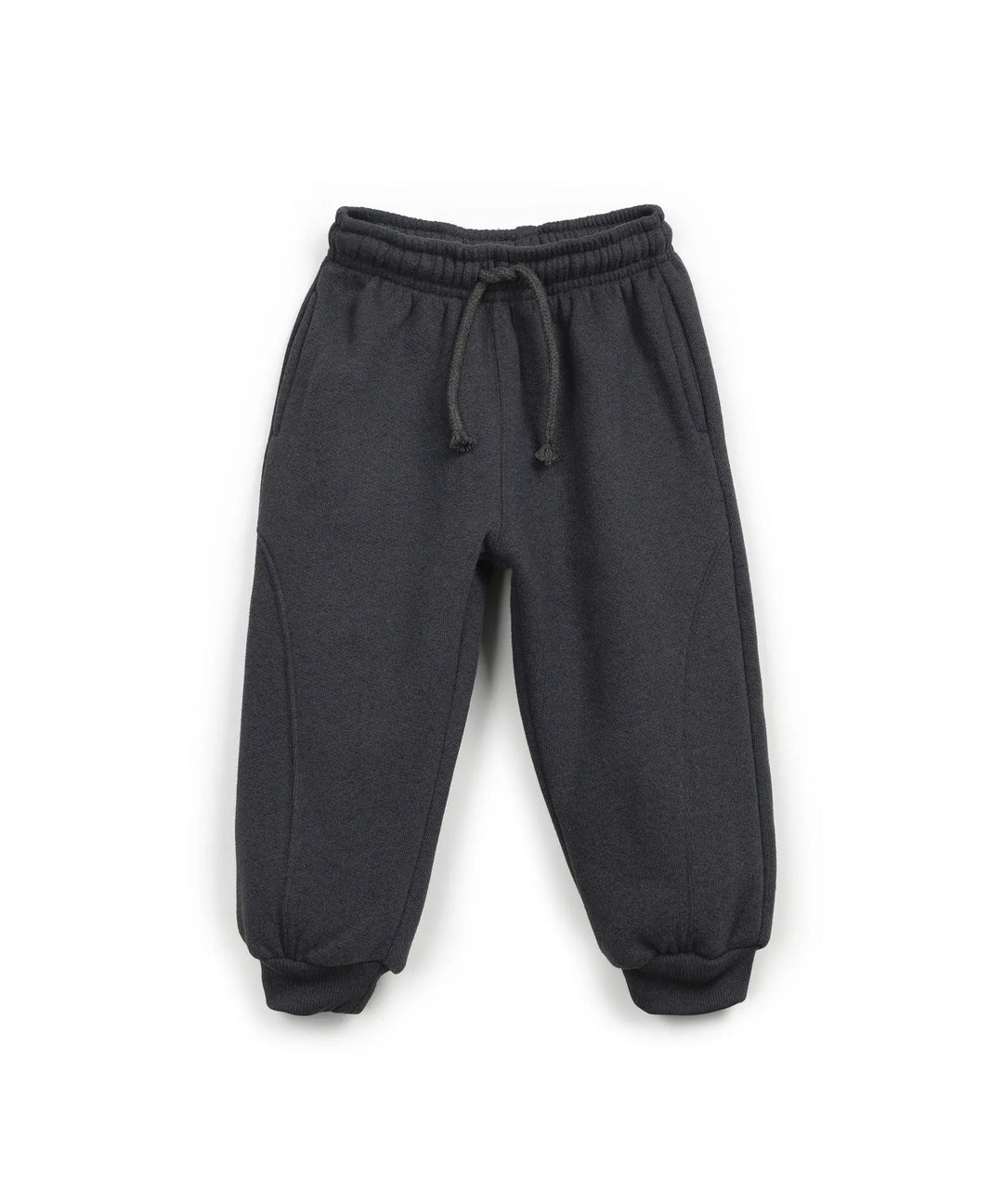 Joggingshose aus Fleece für Jungen in graublau mit Gummibund am Bauch und Sweatbündchen am Fuß