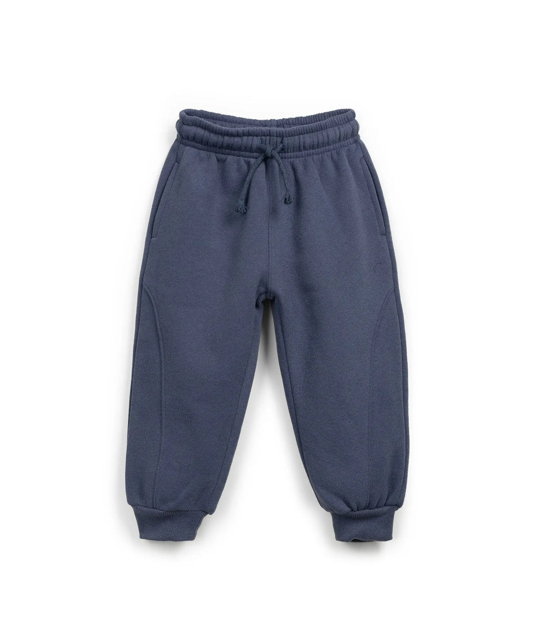 Joggingshose aus Fleece für Jungen in dunkelblau mit Gummibund am Bauch und Sweatbündchen am Fuß