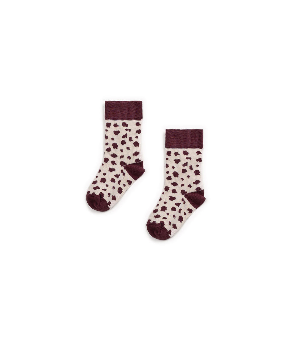 Socken für Mädchen mit Leo-Muster in dunkelrot beige aus Baumwolle und Polyamid