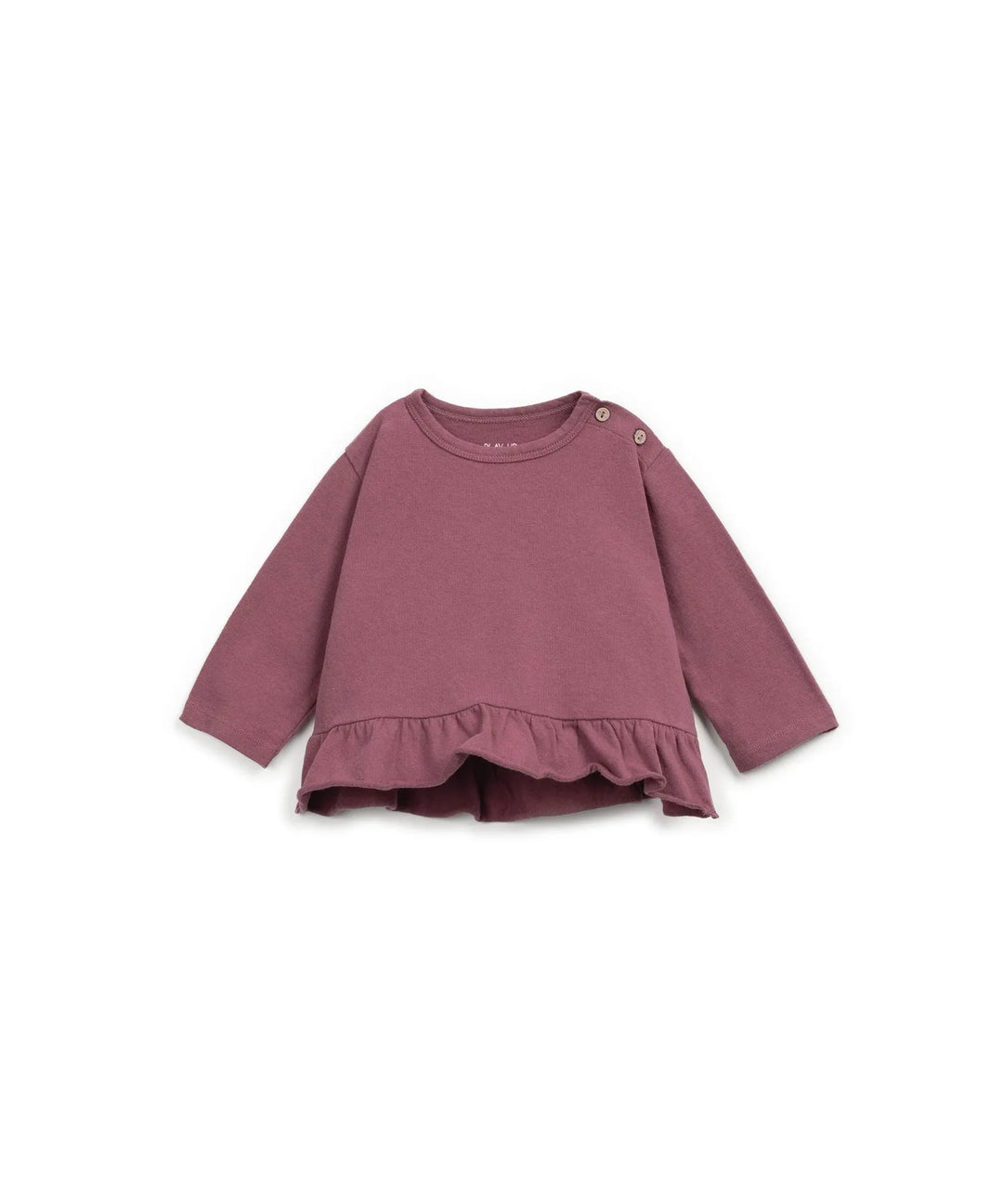 Langarmshirt Baby dunkelrot Peplum-Saum Baumwolle nachhaltig