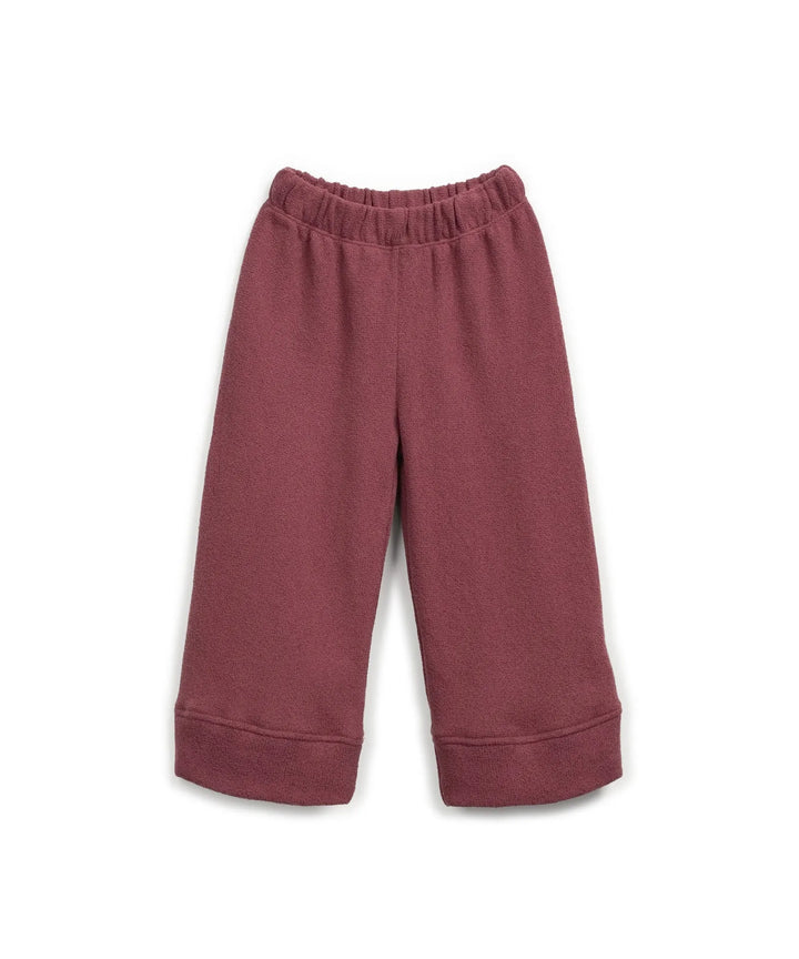 Jerseyhose für Mädchen mit weitem Bein in dunkelrot aus Baumwolle