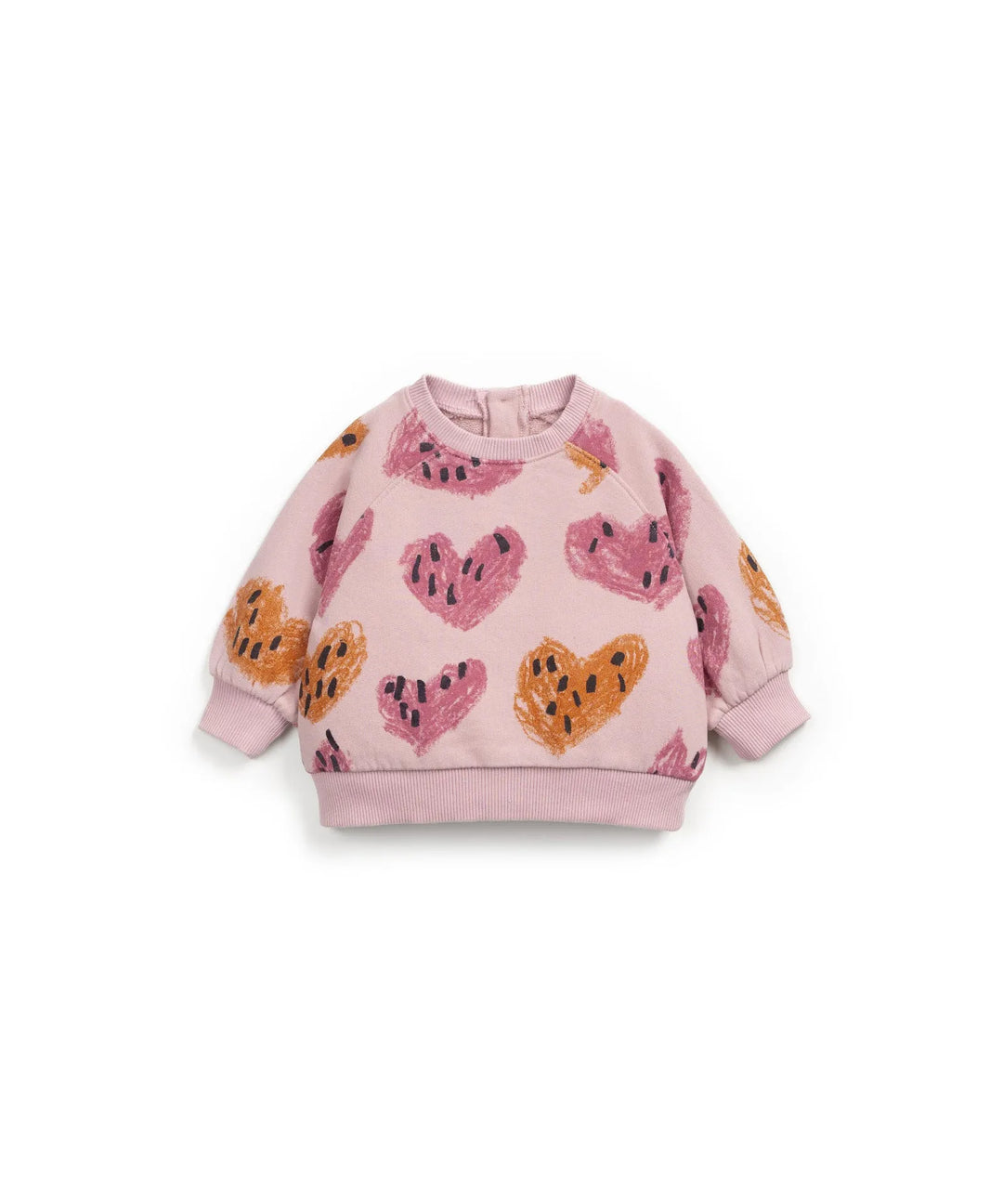 Sweatshirt Baby Herz-Print rosa Baumwolle