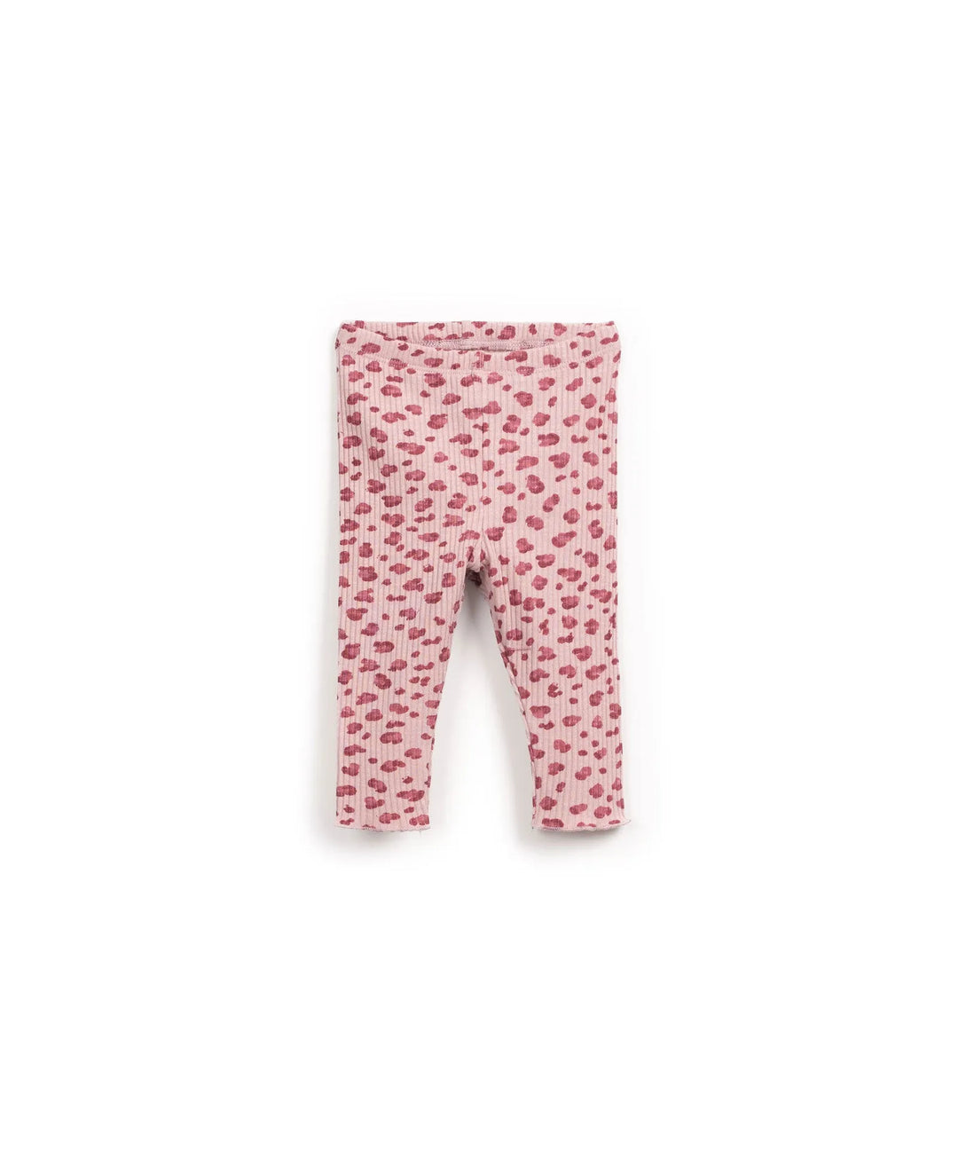 Leggings Rippstruktur Leo-Muster pink Baumwolle