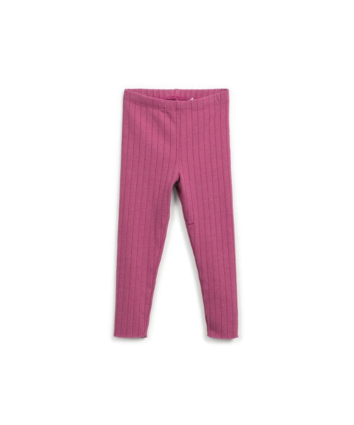Leggings pinkfarben Rippstruktur Baumwolle Polyester