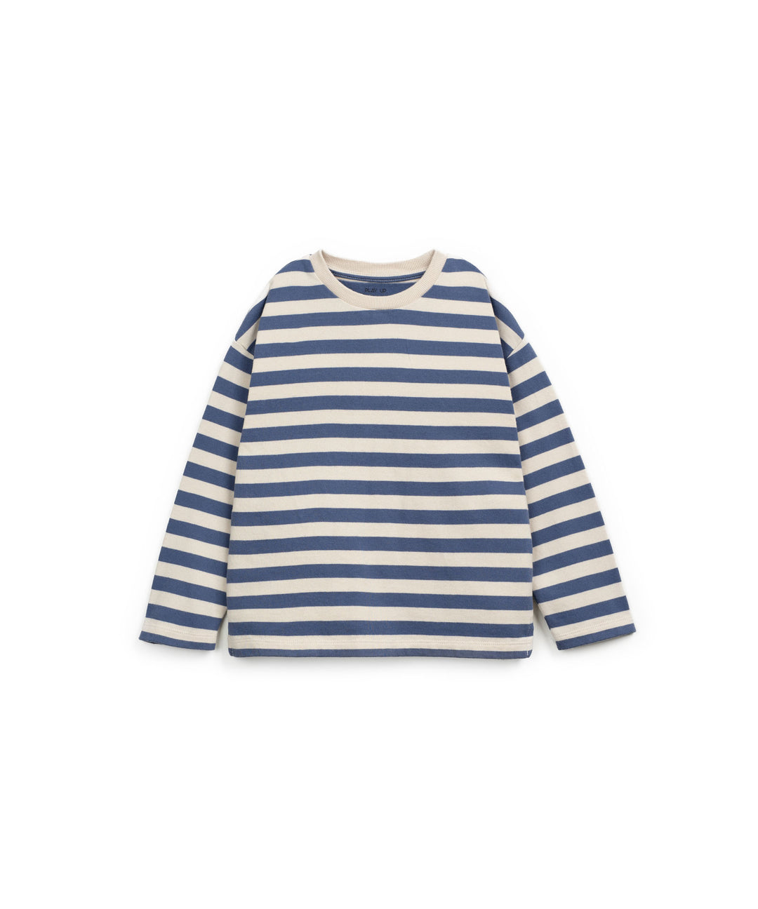 cremefarben blau gestreiftes Langarmshirt für Jungen aus Bio-Baumwolle