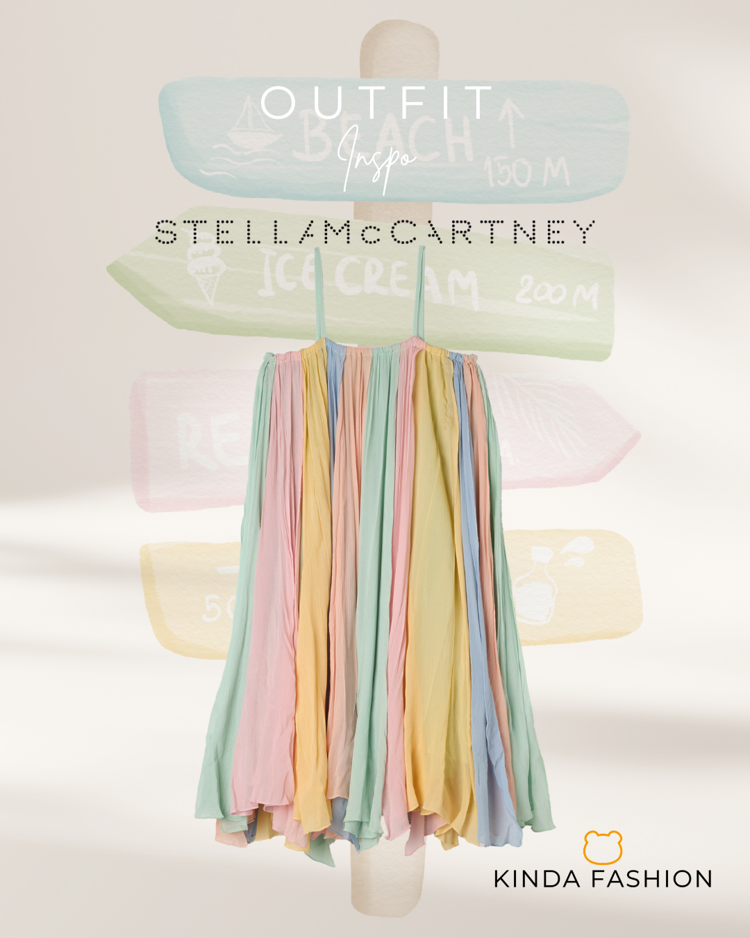 Stella_McCartney_Chiffon_Strappy_Dress_colourful Produktbild, Ansicht von vorne