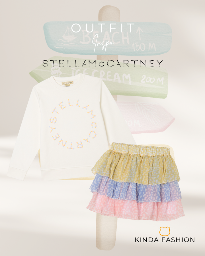 Stella_McCartney_TY4C10_Cotton_Fleece_Sweatshirt_ivory_2 drapiert mit dem Blümchen Stufenrock aus Tüll
