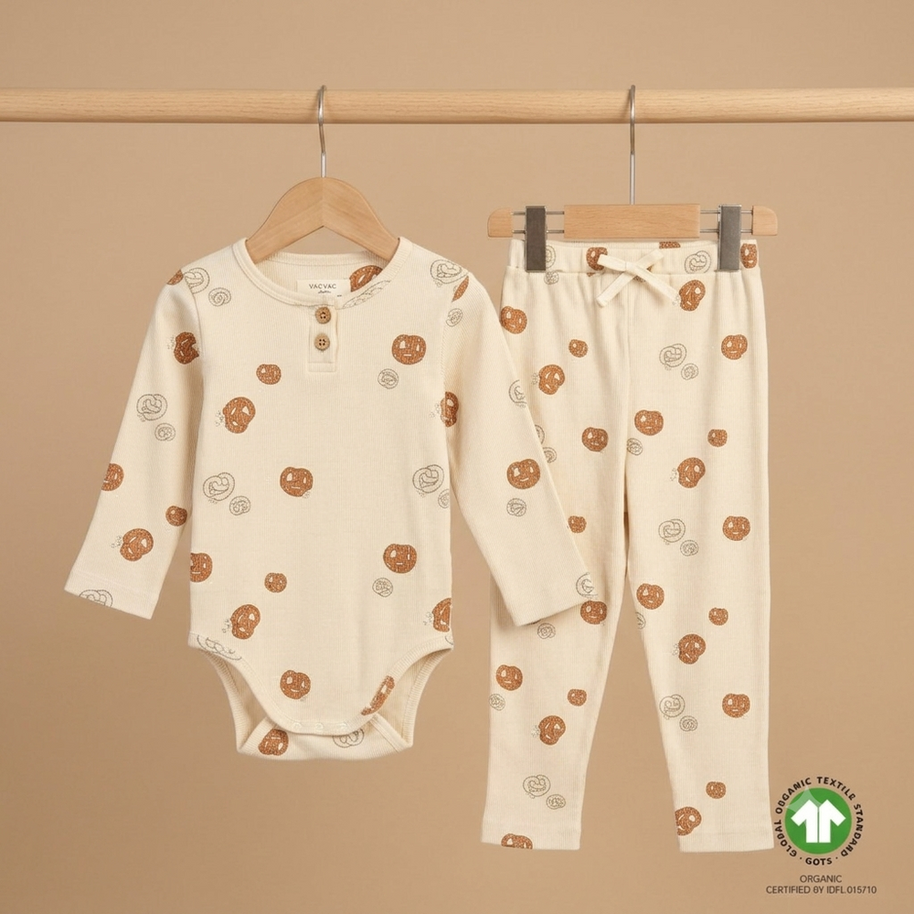 Billie Body und Harper Hose von VacVac zusammen auf einer Kleiderstange hängend. 