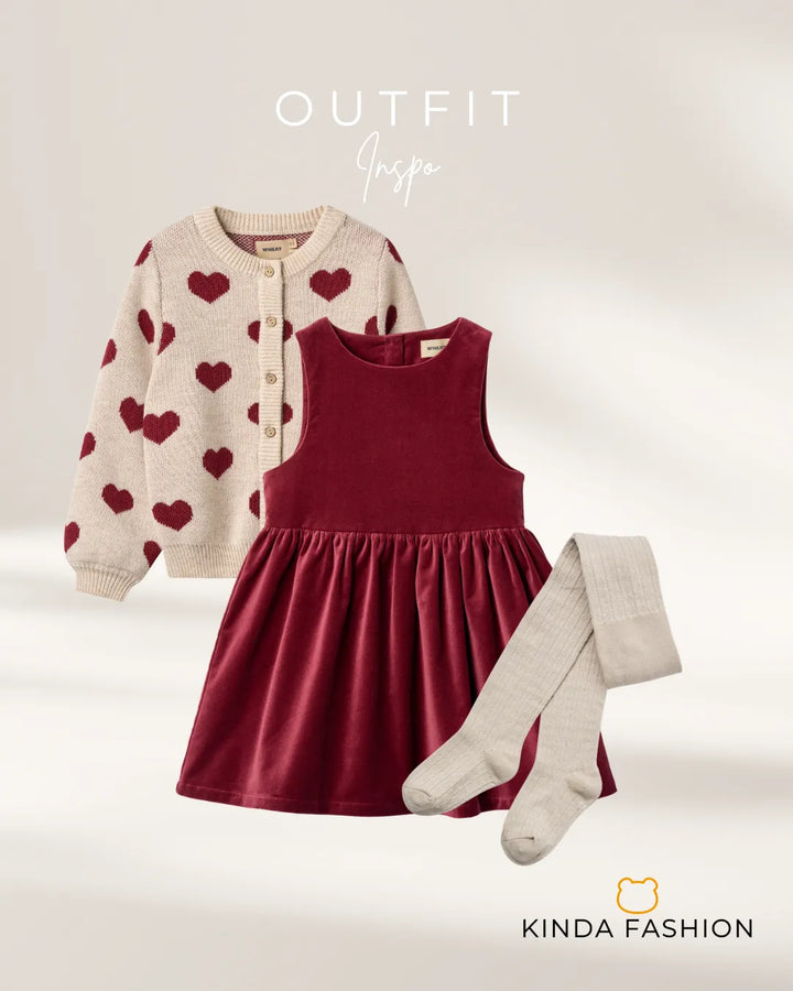 WHEAT | Jacquard Cardigan Hearts