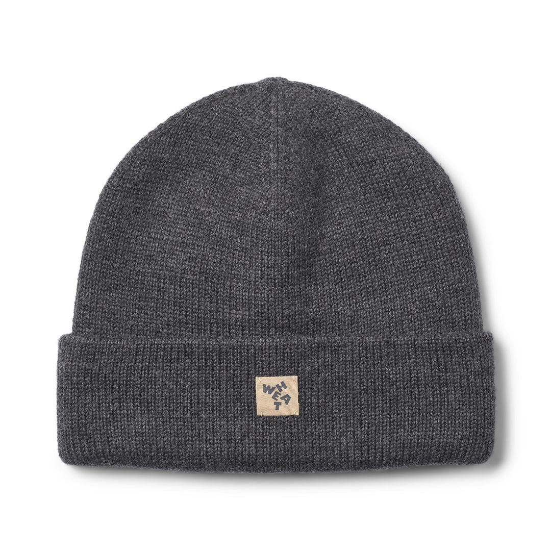 Strickmütze Beanie für Kinder aus Merinowolle in dunkelgrau