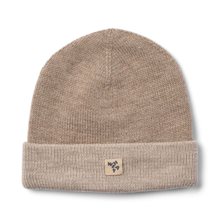 Strickmütze Beanie für Kinder aus Merinowolle in beige