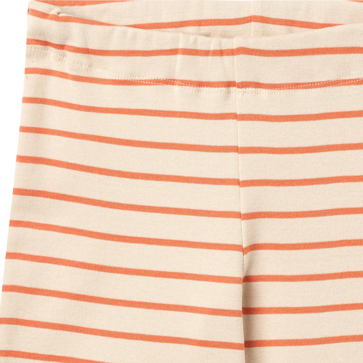 Wheat Jersey Pants Ela orange stripe Detailansicht Streifenmuster und Gummibund