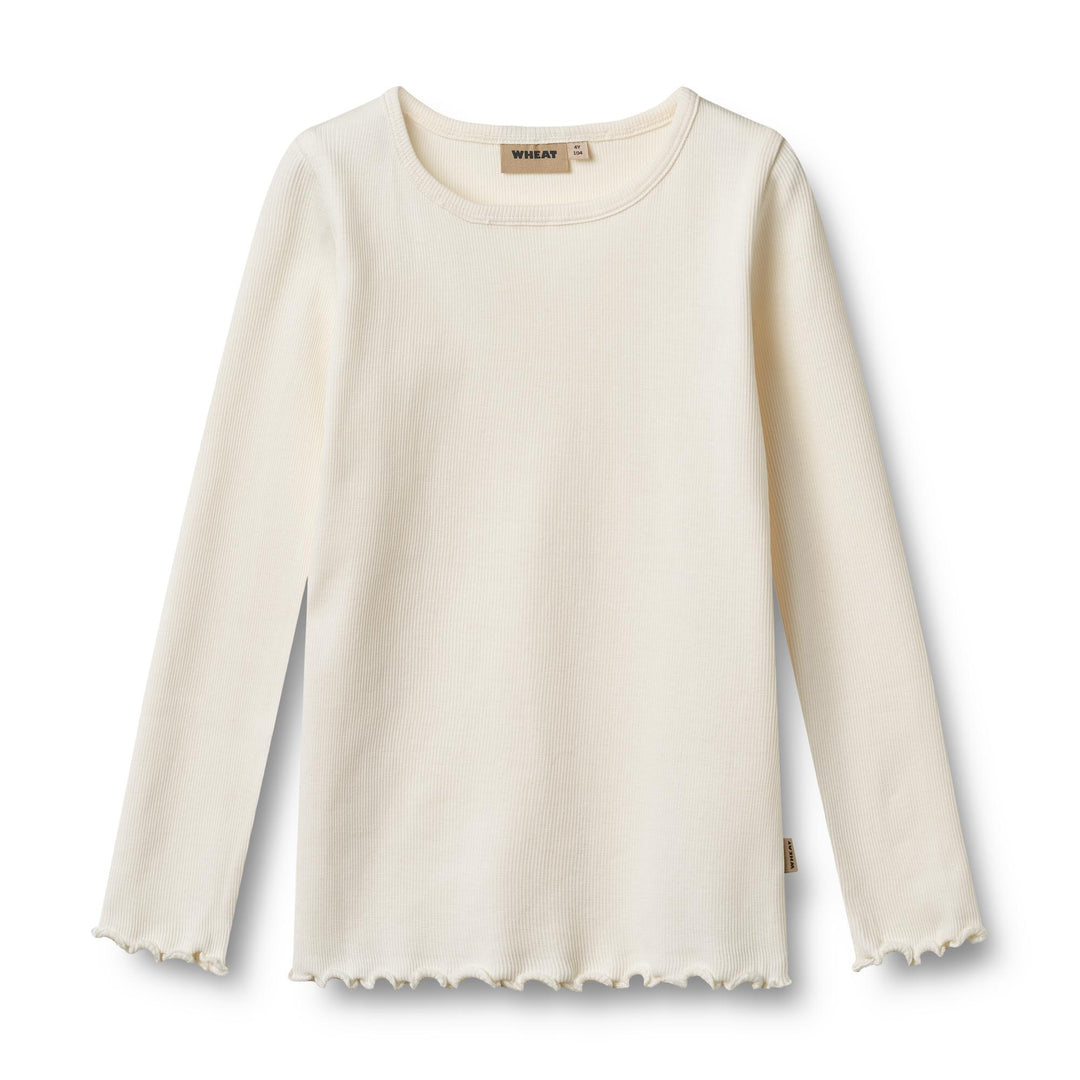 Langarmshirt elfenbeinweiß