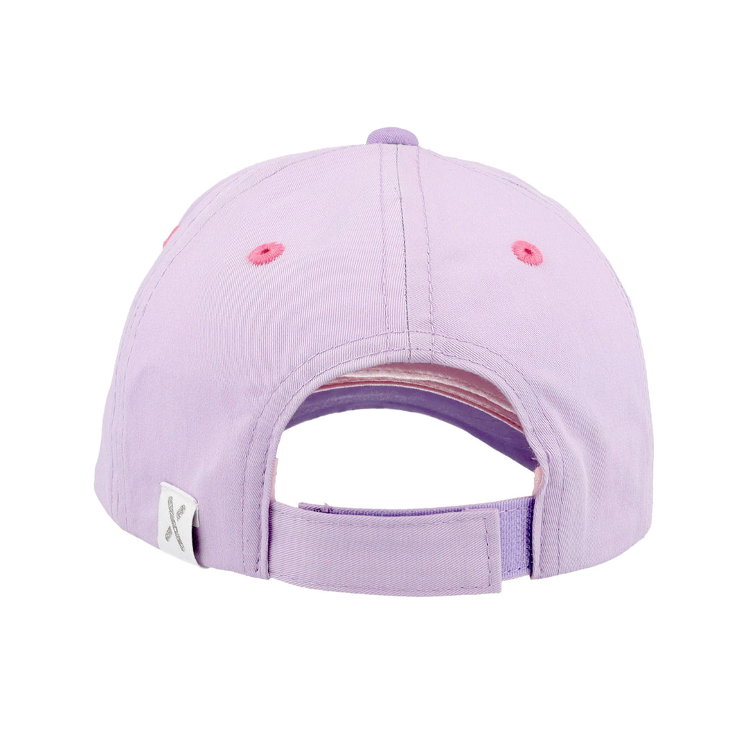 maximo KIDS GIRL-Cap Flamingo flieder Produktbild, Ansicht der Rückseite, Blick auf Klettverschluss