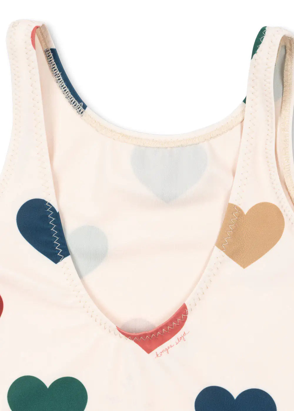 Konges Sloejd Manuca Swimsuit GRS bon coeur coloré Detailansicht Rückenausschnitt. 